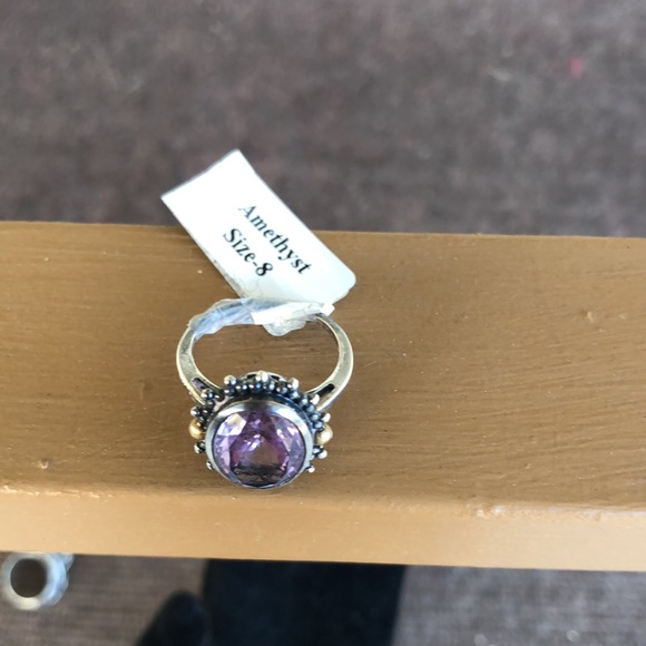 NWT Stunning Amethyst & 925 Sterling Silver Ring 💍 Size 8 - Picture 4 of 17